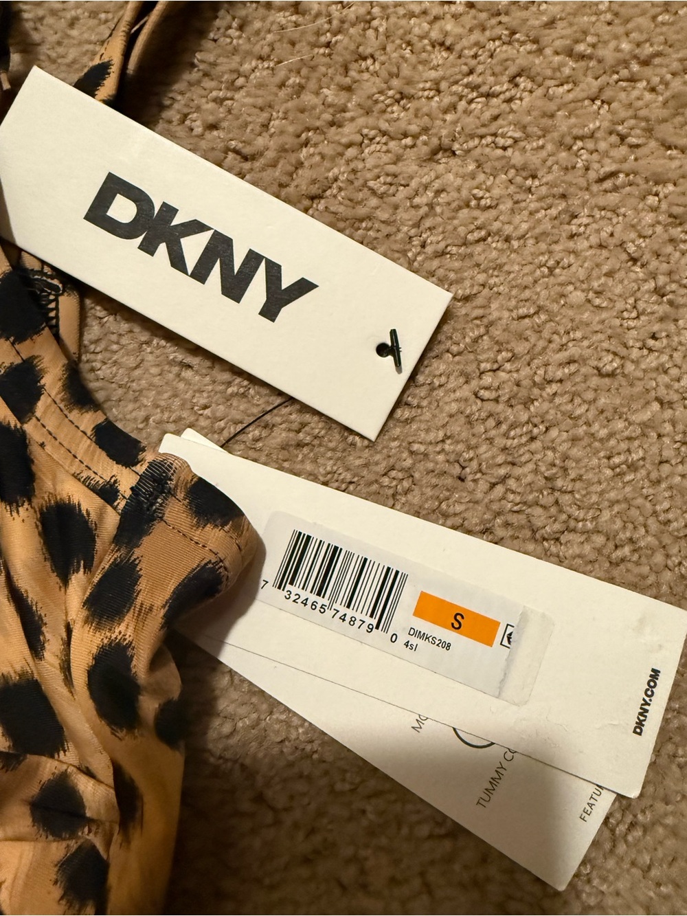 DKNY Leopard Print Cami in Black & Camel - Picture 2 of 6